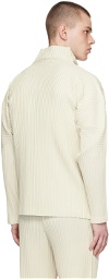 Homme Plissé Issey Miyake White Color Pleats Track Jacket