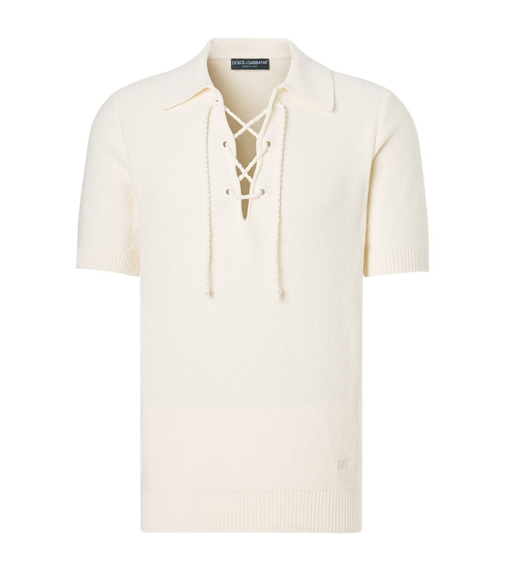 Photo: Dolce&Gabbana Cotton-blend polo shirt