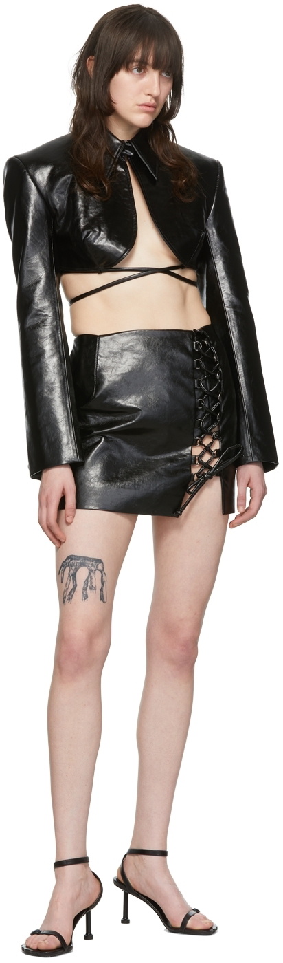Aleksandre Akhalkatsishvili Black Faux-Leather Jacket