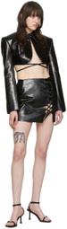 Aleksandre Akhalkatsishvili Black Faux-Leather Jacket