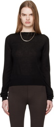 Rick Owens Black Temple Biker Level Sweater