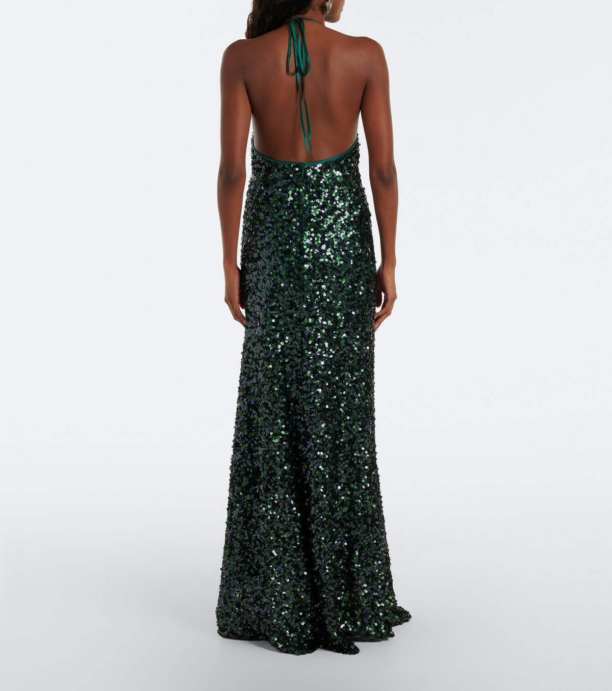 Christopher Esber Open-back sequined halterneck gown
