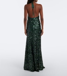 Christopher Esber Open-back sequined halterneck gown