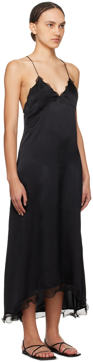 Filippa K Black Structure Frill Maxi Dress