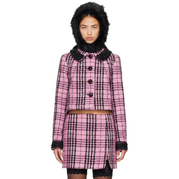 Photo: Anna Sui Pink Plaid Beaded Jacket