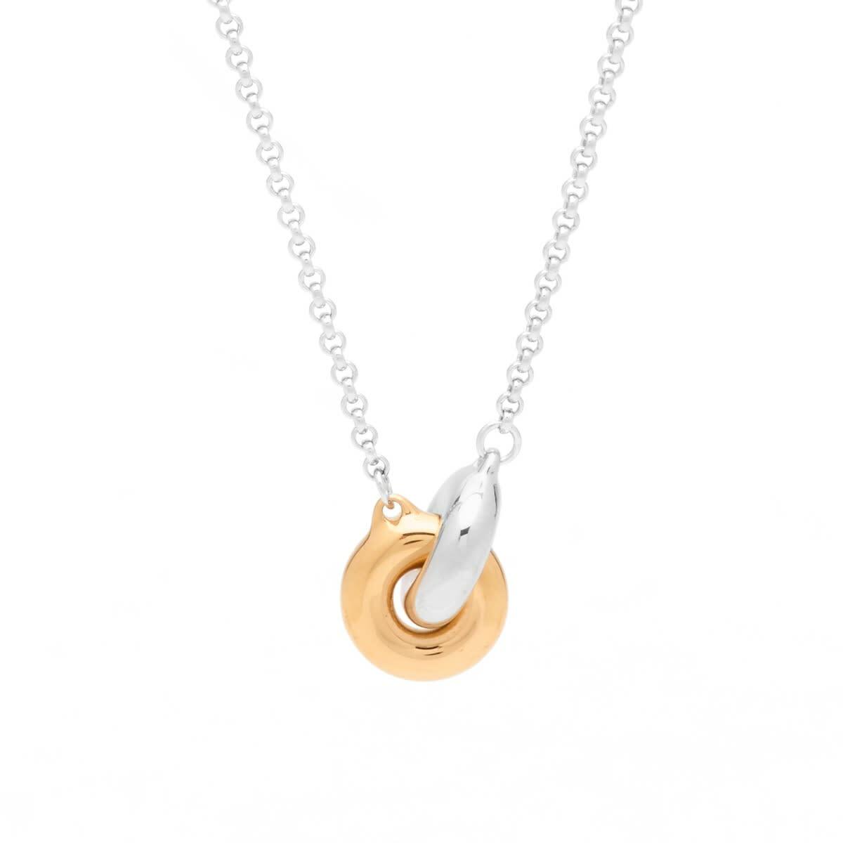 Tom Wood 20.5" Sphere Double Pendant Necklace in Silver/Gold 