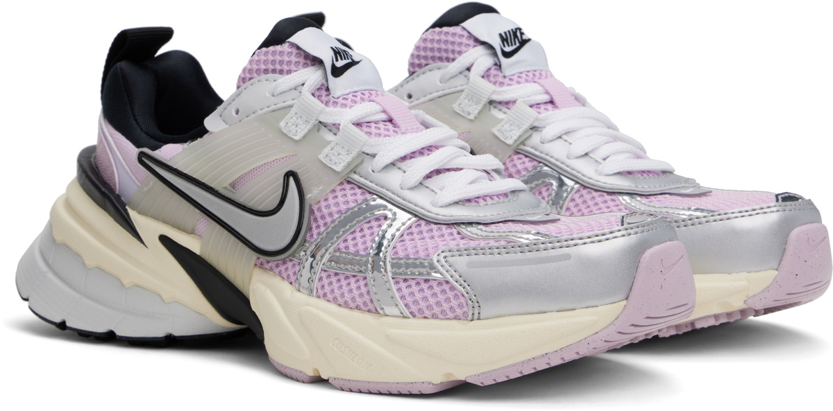 silver and purple nikes