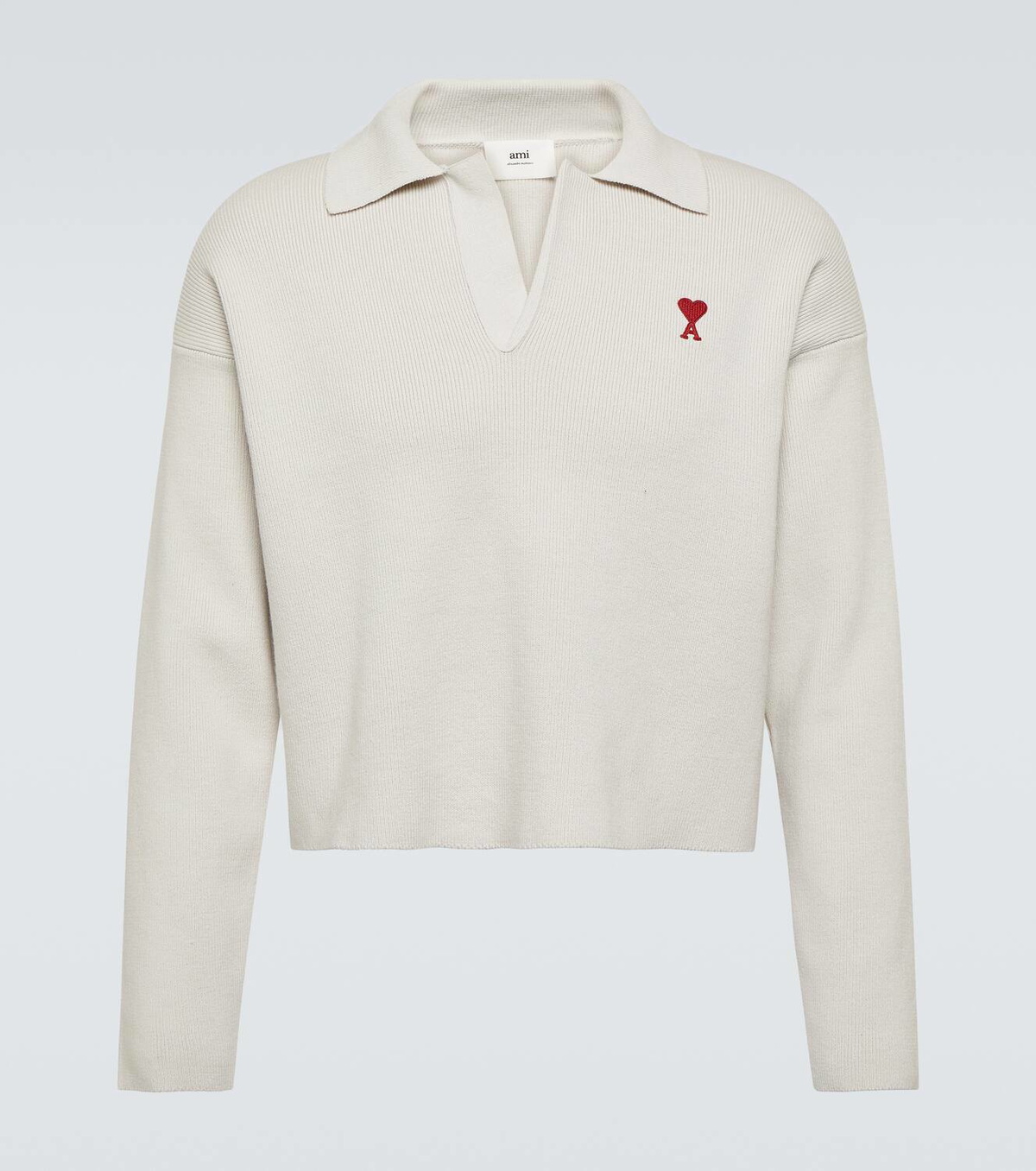 Ami Paris Ami de Cœur cotton-blend polo sweater
