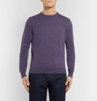 Brunello Cucinelli - Contrast-Tipped Cashmere Sweater - Men - Purple