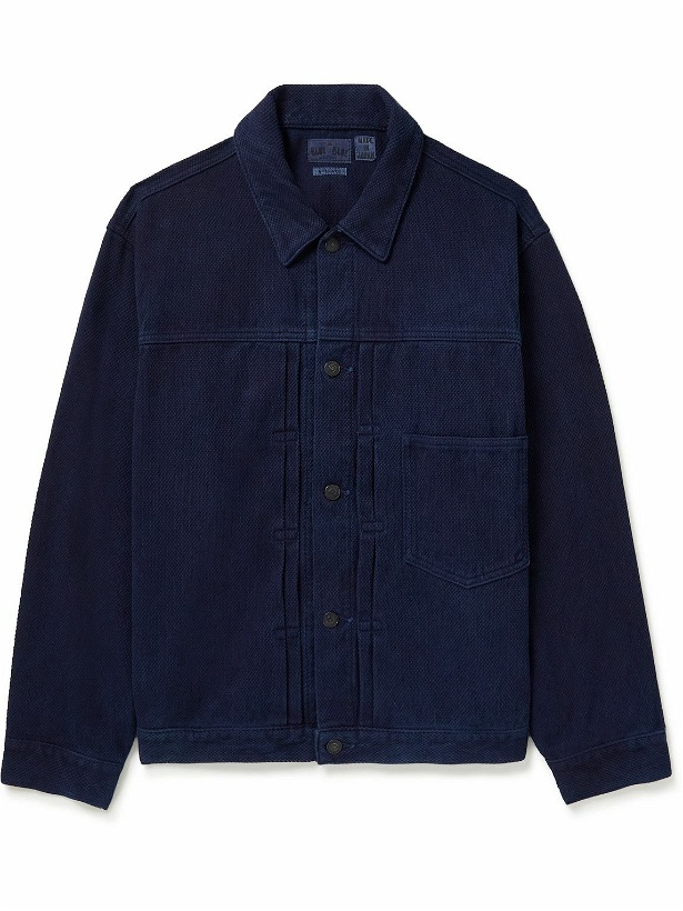 Photo: Blue Blue Japan - Embroidered Garment-Dyed Cotton Trucker Jacket - Blue