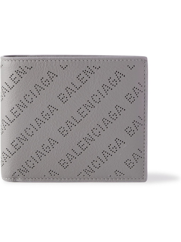 Photo: Balenciaga - Logo-Perforated Full-Grain Leather Billfold Wallet