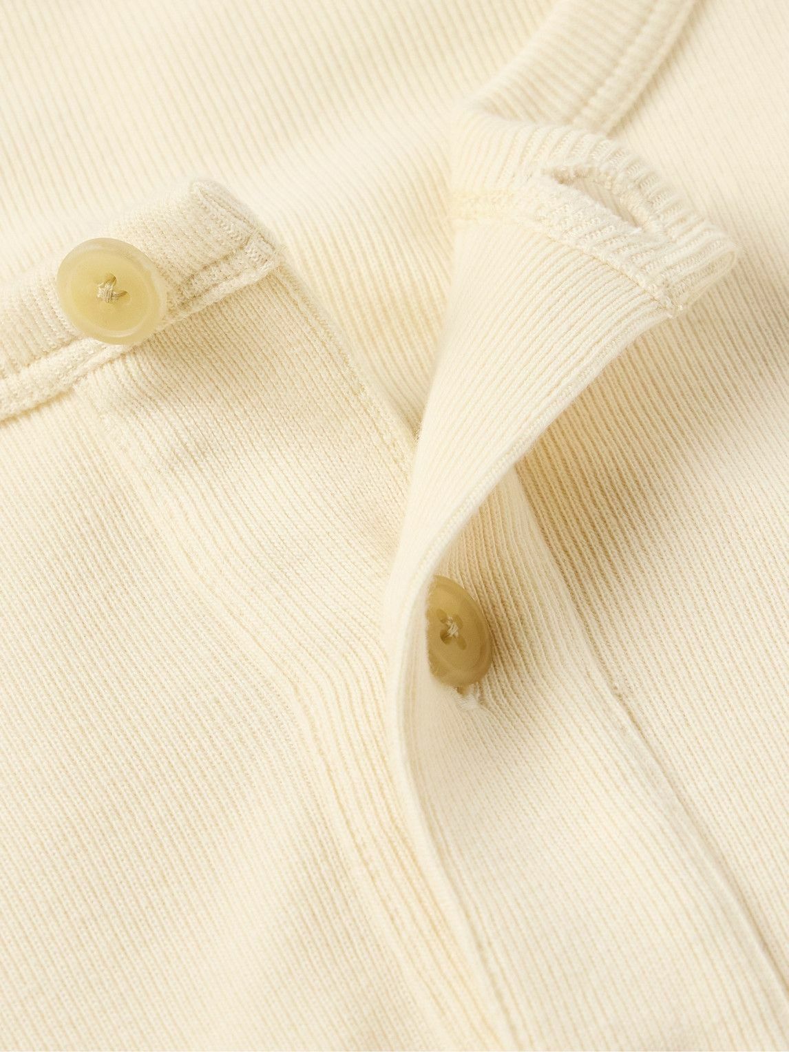 The Row - Greto Ribbed Cotton-Jersey Henley Sweatshirt