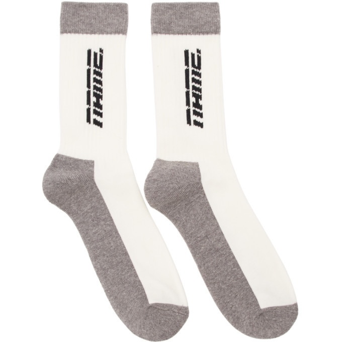 Photo: Name. Three-Pack White Logo Athletic Socks