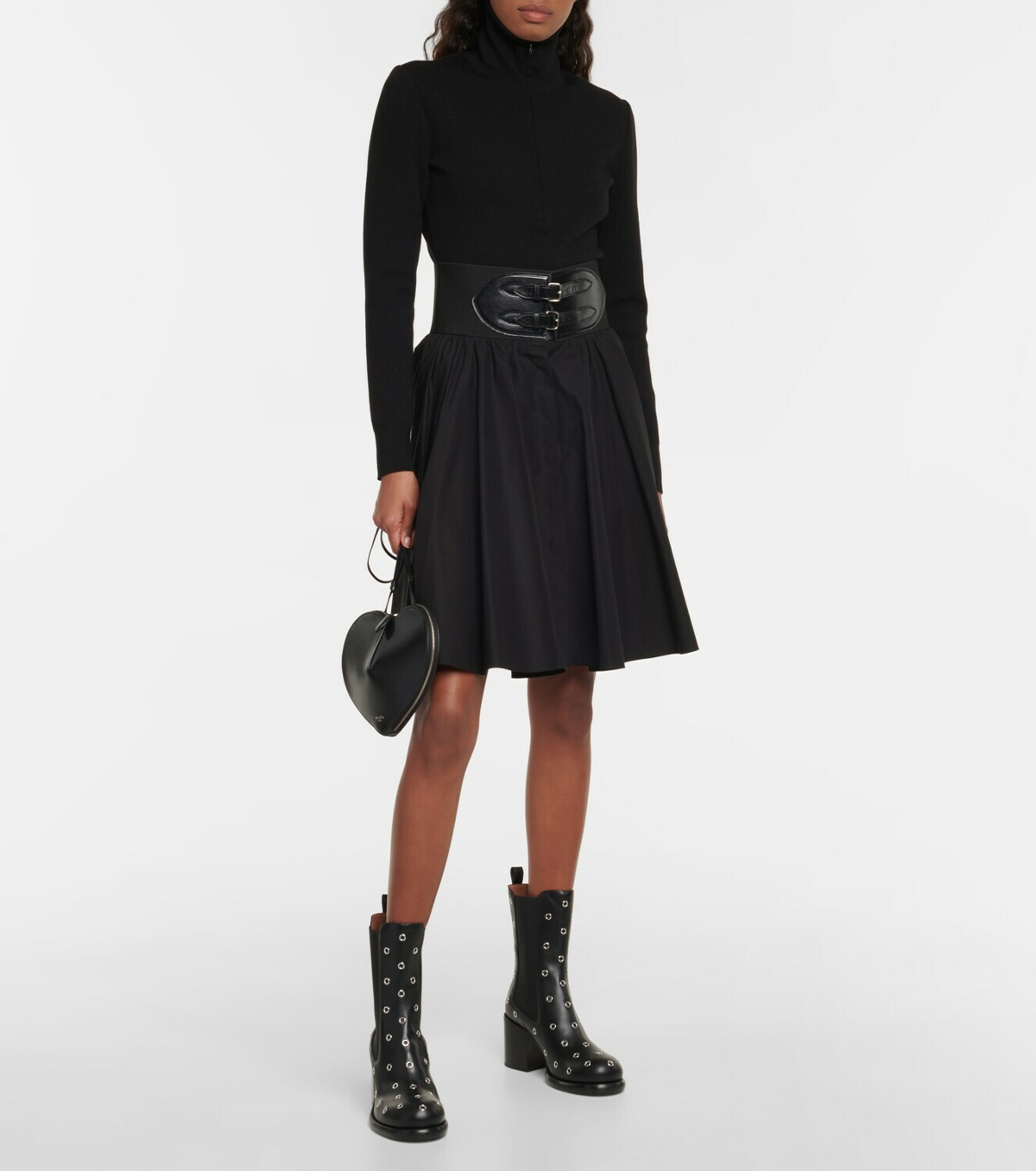 Alaïa Eyelet-embellished leather boots