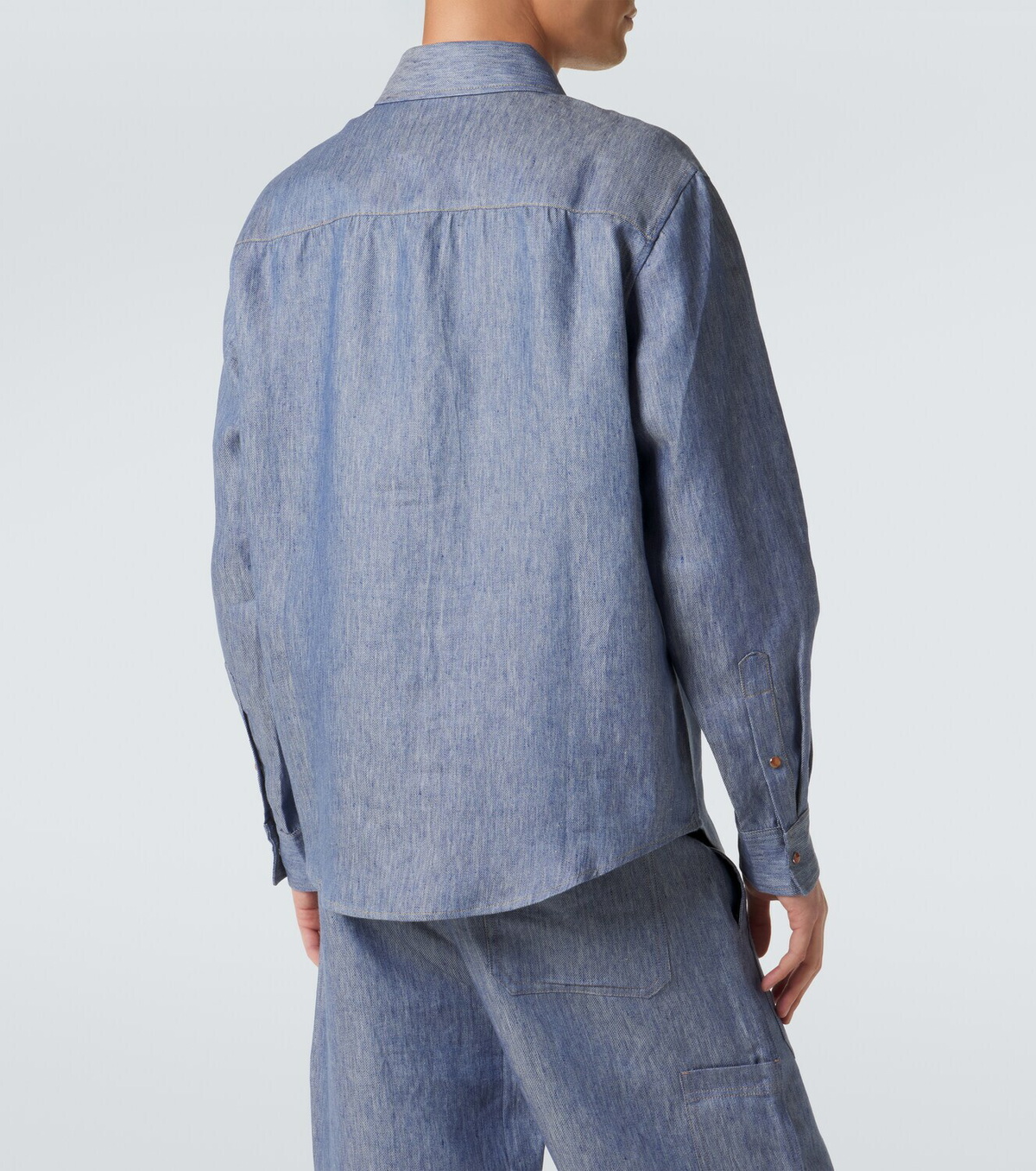 God's True Cashmere Linen denim shirt with carnelian