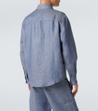 God's True Cashmere Linen denim shirt with carnelian