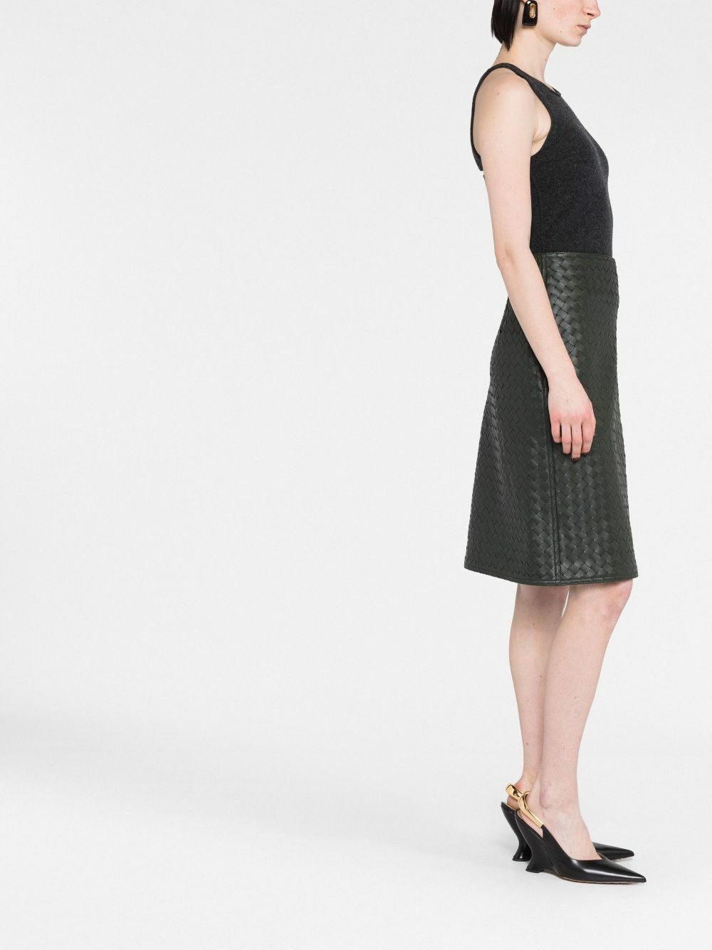 【関税＆送料込み】Bottega Veneta Wrap Midi Skirt BOTTEGA VENETA Wrap-effect checked cotton-blend tweed midi