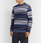 Altea - Striped Virgin Wool-Blend Sweater - Blue
