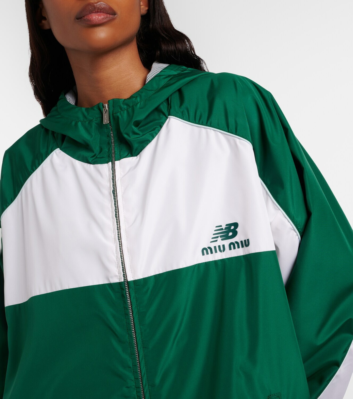 Miu Miu x New Balance colorblocked poplin jacket