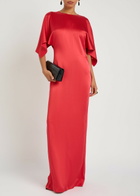 Stella Mccartney Draped Satin-crepe Maxi Dress Red