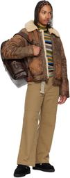 Polo Ralph Lauren Brown Pebbled Leather Backpack