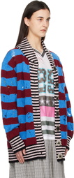 Chopova Lowena Multicolor Letterman Blue Cardigan