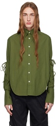 Carlota Barrera Green Drawstring Shirt