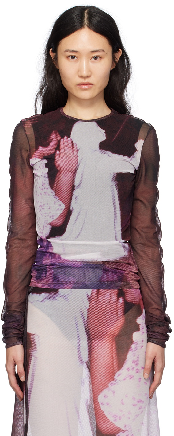 Birrot Burgundy Saranghae Long Sleeve T-Shirt