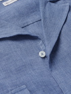 BRUNELLO CUCINELLI - Camp-Collar Linen Shirt - Blue