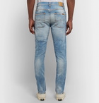 Nudie Jeans - Lean Dean Slim-Fit Tapered Distressed Organic Stretch-Denim Jeans - Blue