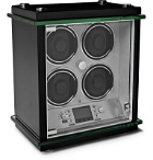 Rapport London - Commander Quad Lacquered Ebony and Glass Watch Winder - Black