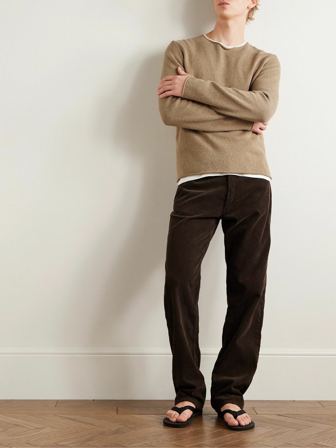 The Row - Burt Straight-Leg Cotton-Corduroy Trousers - Brown