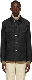 Dries Van Noten Black Denim Shirt Jacket