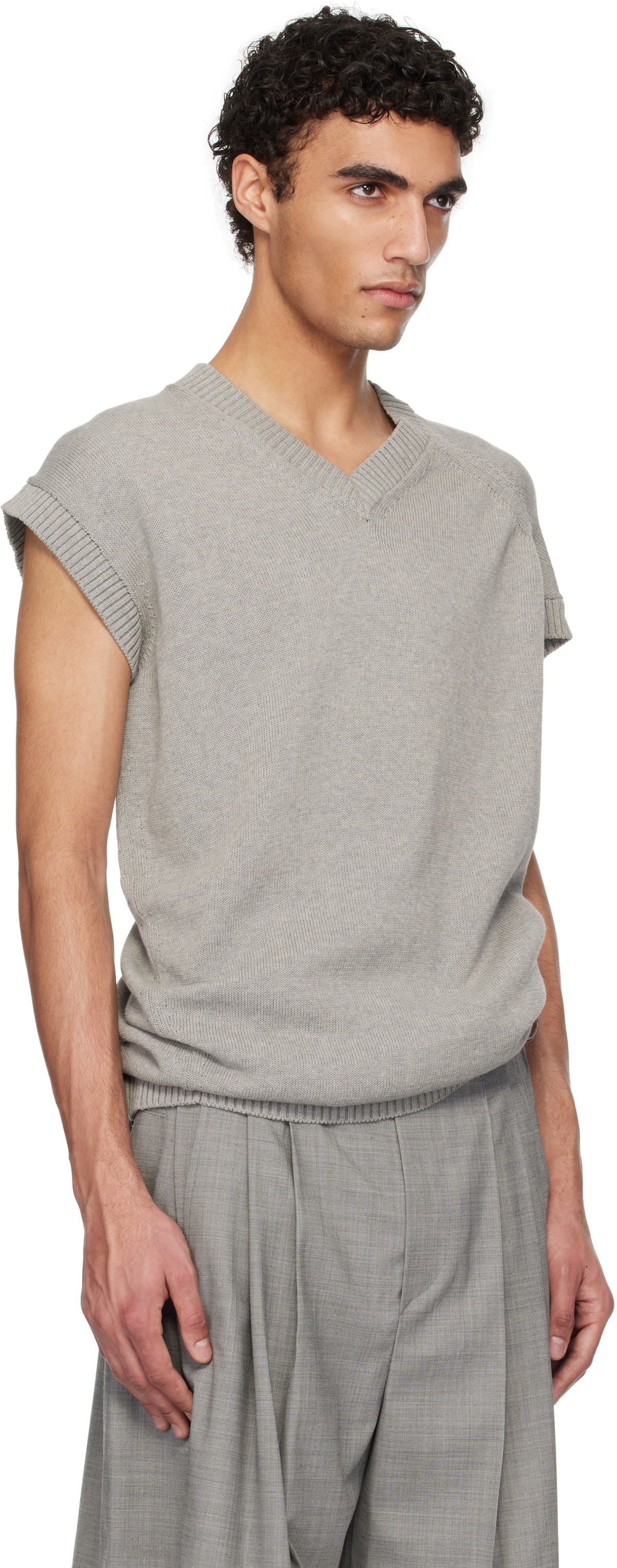 Hed Mayner Gray V Neck Vest