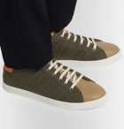 Fendi - Logo-Jacquard Canvas and Leather Sneakers - Green