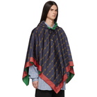 Gucci Navy Hooded Poncho