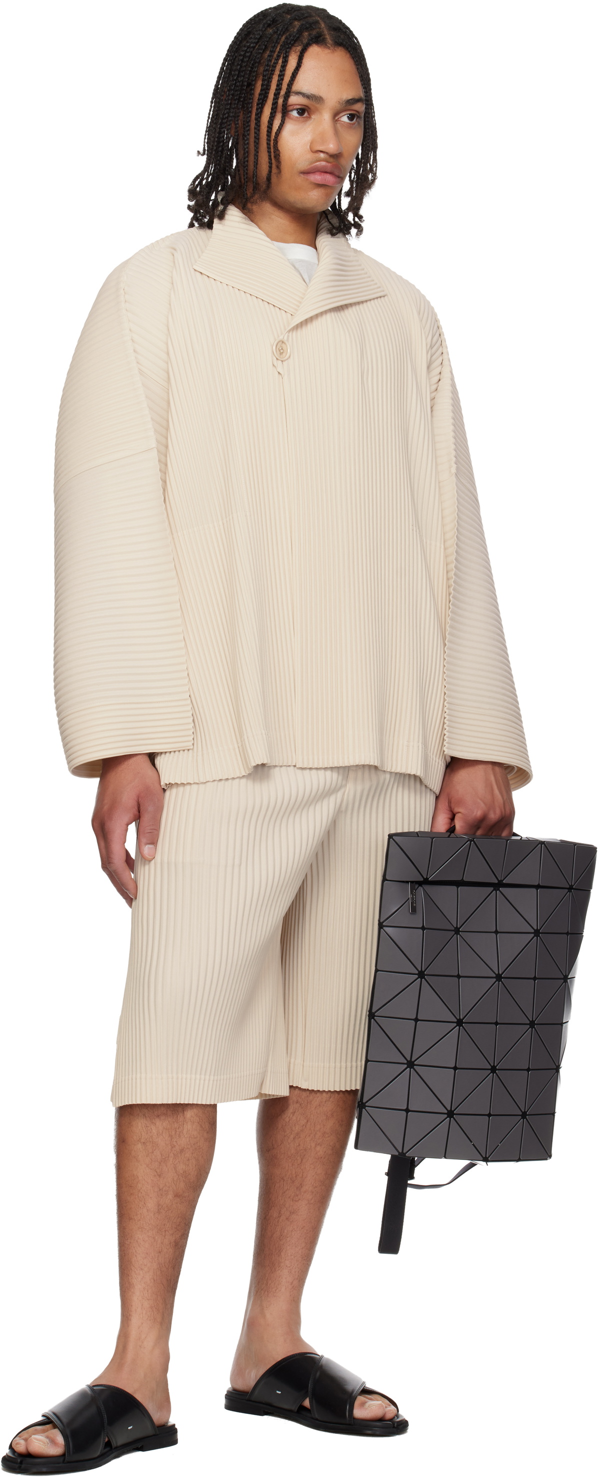 BAO BAO ISSEY MIYAKE Gray Blocky Backpack