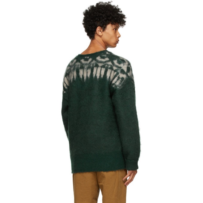 South2 West8 Green Mohair V-Neck Sweater South2 West8