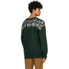 South2 West8 Green Mohair V-Neck Sweater