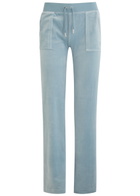 Juicy Couture Del Ray Logo-embroidered Velour Sweatpants Light Blue