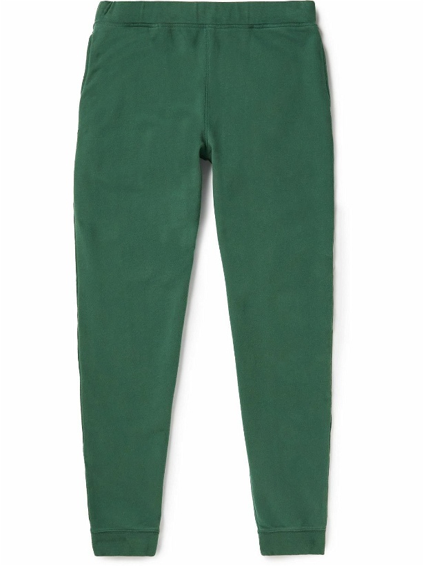 Photo: Sunspel - Tapered Brushed Cotton-Jersey Sweatpants - Green