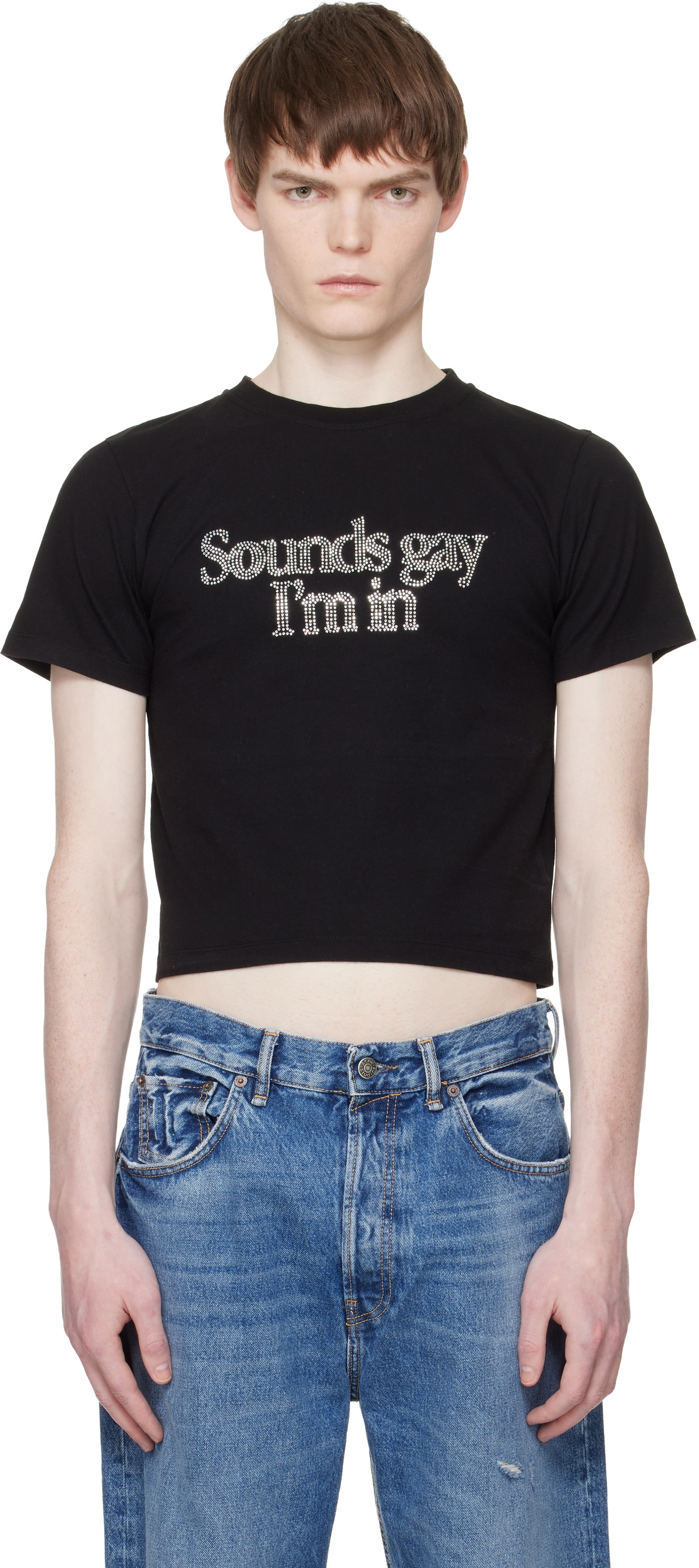 Carne Bollente Black 'Sounds Gay, I'm In Baby!' T-shirt
