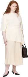 Studio Nicholson Off-White Mae Kick Front Midi Skirt