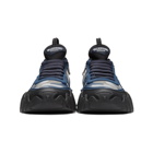 Valentino Black and Blue Valentino Garavani Camo Rockrunner Sneakers