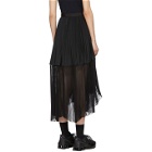 Sacai Black Pleated Wrap Skirt