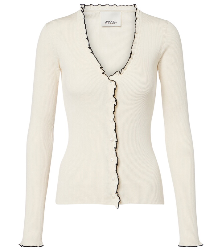Photo: Isabel Marant Izae ribbed-knit silk and cotton cardigan
