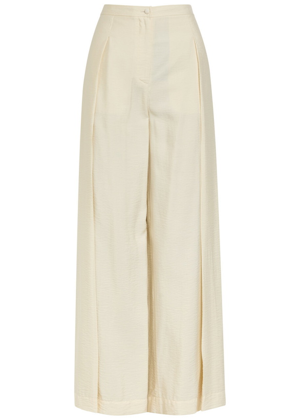 Photo: Emporio Armani Pleated Wide-leg Trousers Cream