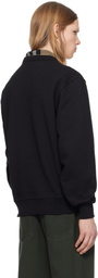 Burberry Black Check Label Cotton Sweatshirt