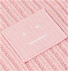 ACNE STUDIOS - Logo-Appliquéd Ribbed Wool Beanie - Pink