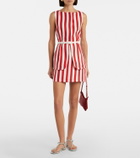 Posse Alice stripped linen miniskirt